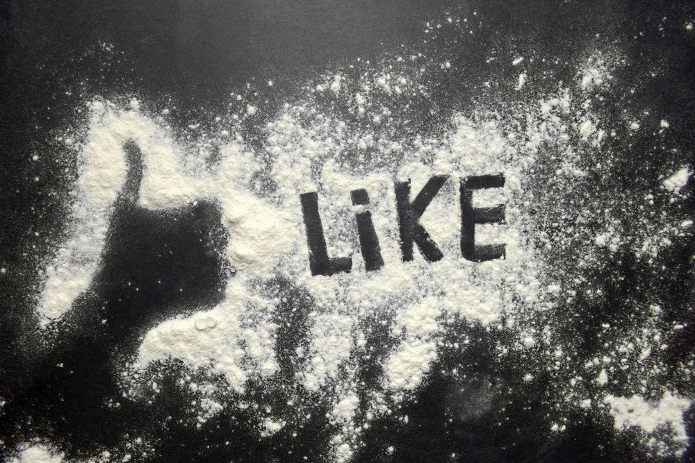 Thumbs up made out of flour